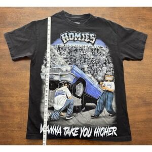 Homies Men's Graphic T-shirt Black Size Medium Short Sleeve